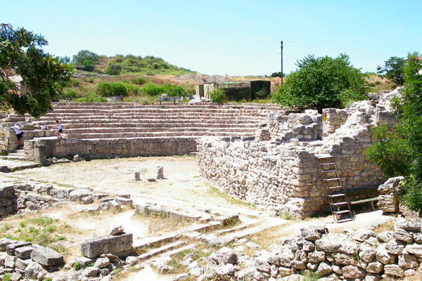 Image - The ruins of the amphitheater in Chersonese Taurica near Sevastopol in the Crimea.